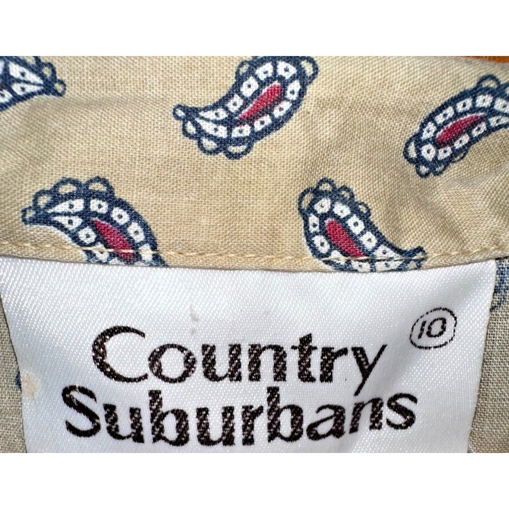 Country Suburbans Vintage Womens Paisley Short Sleeve Button Up‎ Shirt Size 10 - Picture 3 of 4